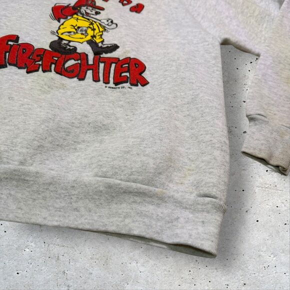 Vintage Kids My Daddy Is a Firefighter Sweatshirt Fruit of the Loom USA 14-16 - Picture 7 of 11